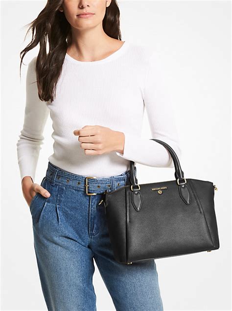 michael kors sienna medium pebbled leather satchel|Michael Kors sienna medium.